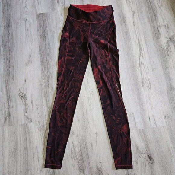 Lululemon Chase the Chill HR Tights Womens 4 Metamorphosis Team Canada Red 28" - Picture 6 of 10
